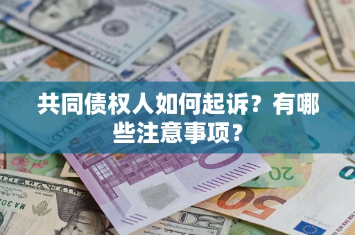 北京共同债权人如何起诉？有哪些注意事项？